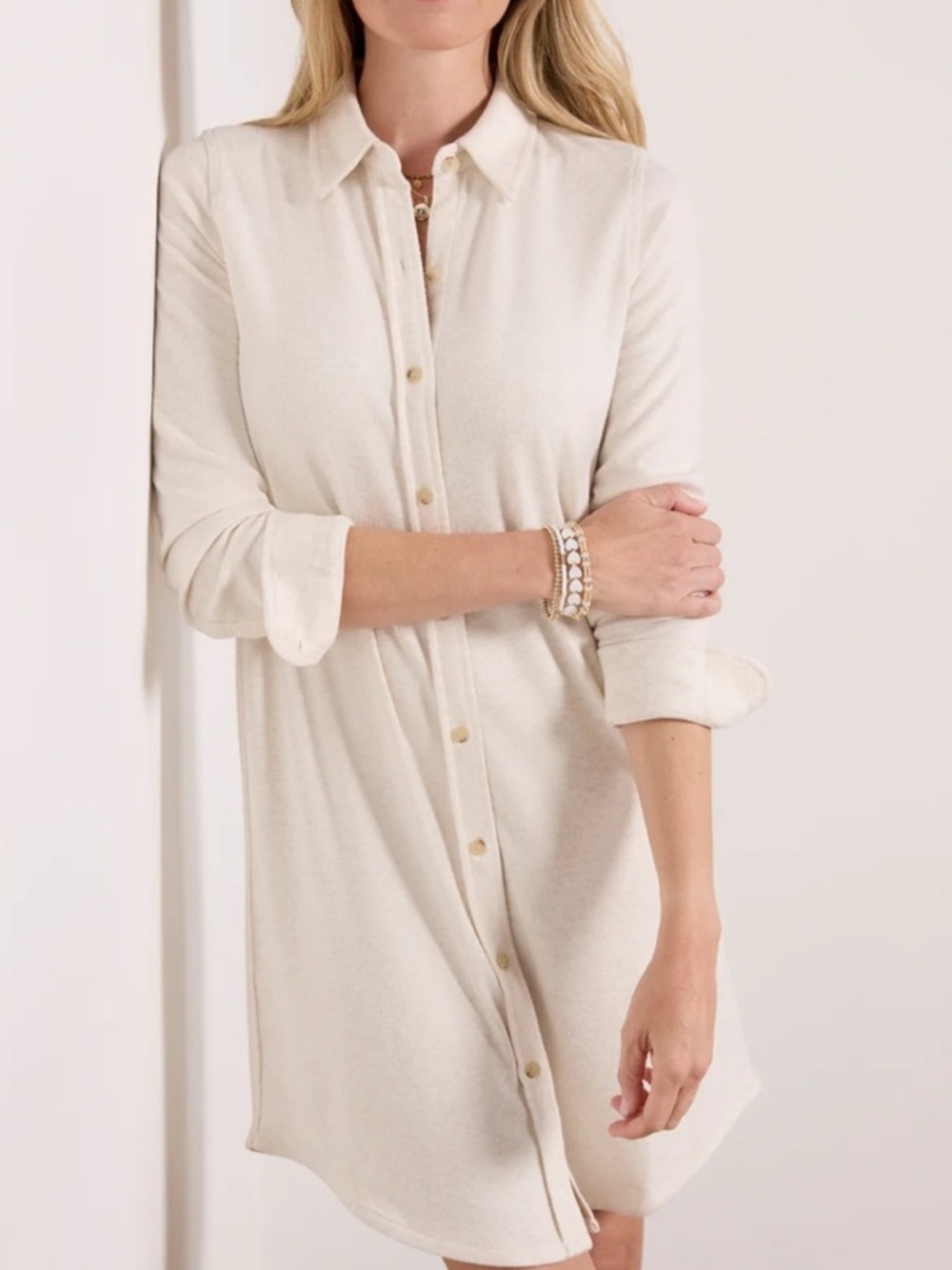 Faherty Legend Cream Sweater Dress Large